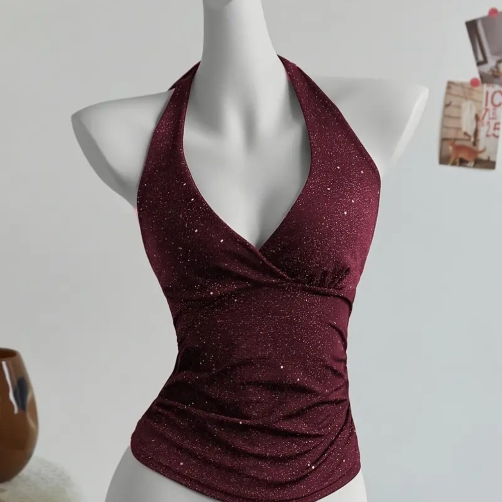 Sparkling Halter Neck Top